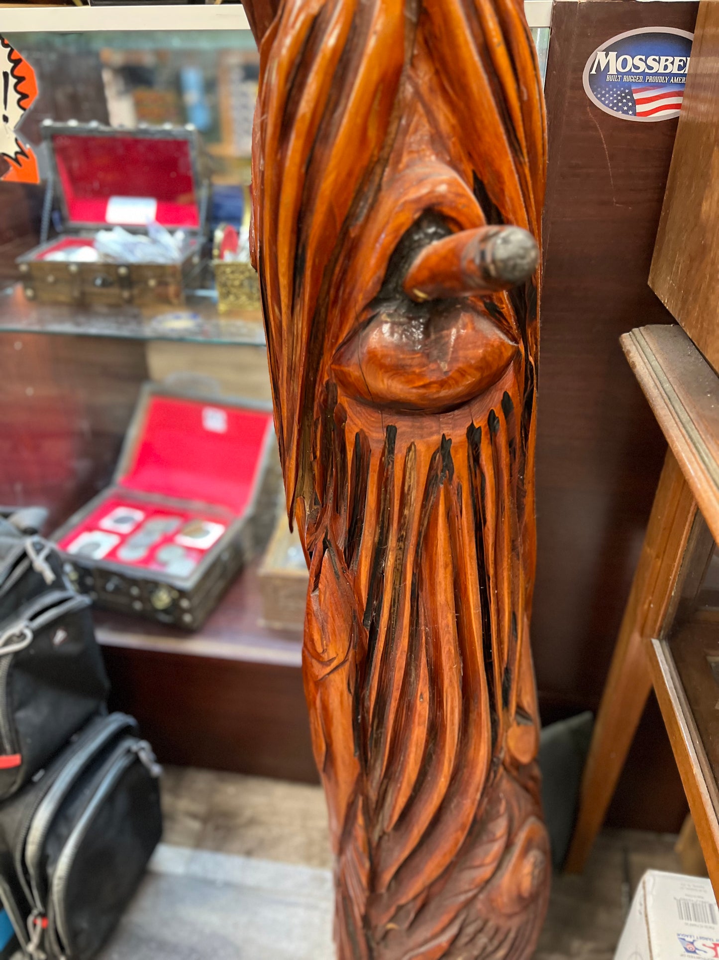 Carved Birch Statue VERY UNUSUAL 48in.
