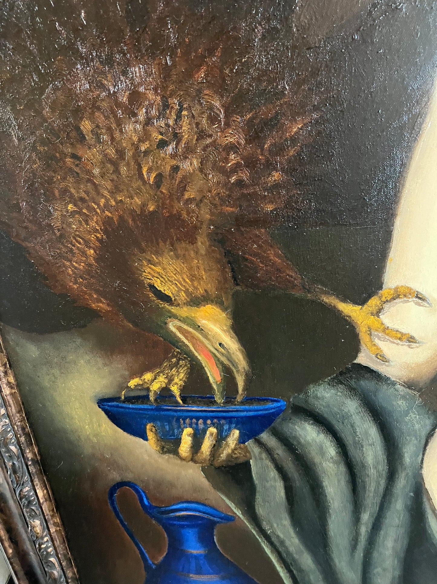 Original Oil, David J S De Landi, 2011. Oil on canvas 5 x 7 feet 6 1'2 in Gilded frame