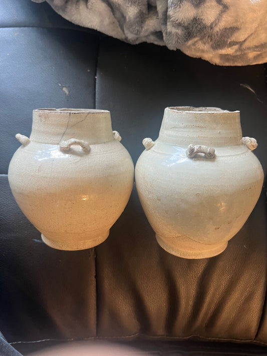 SET 2, Han Dynasty 700AD, Ginger jars, Proto Porcelain, Lt. Grey clay