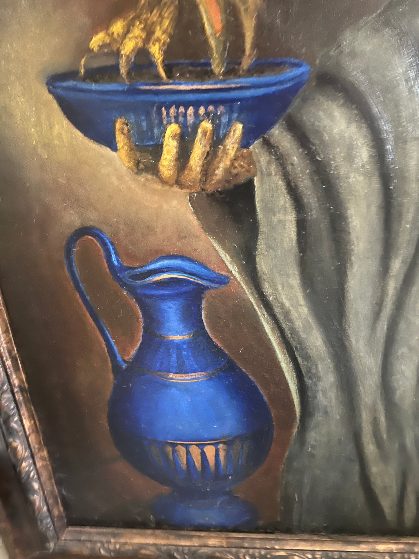 Original Oil, David J S De Landi, 2011. Oil on canvas 5 x 7 feet 6 1'2 in Gilded frame