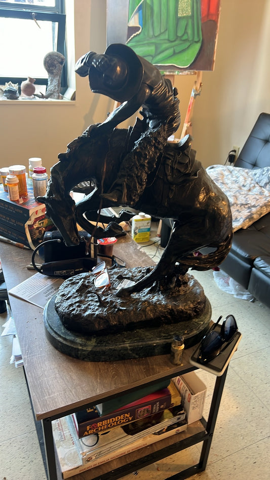 Frederic Remington "Rattle Snake" 1902 Museum Copy "FINE' Solid bronze on marble